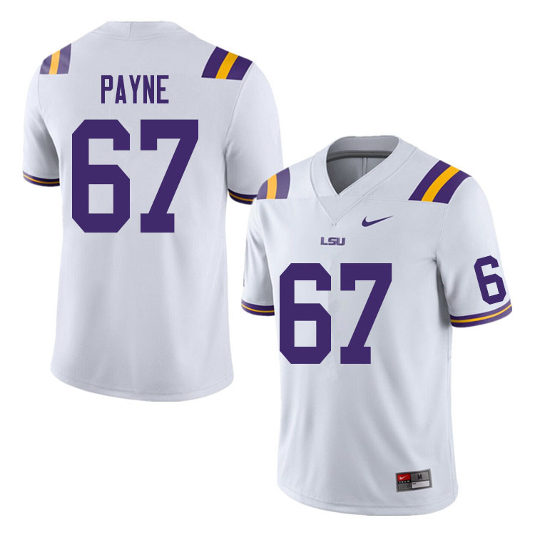 Men #67 Spencer Payne LSU Tigers College Football Jerseys Sale-White